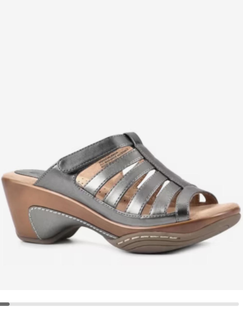 White Mountain valencia platform Metallic Gray pewter sandal size 9